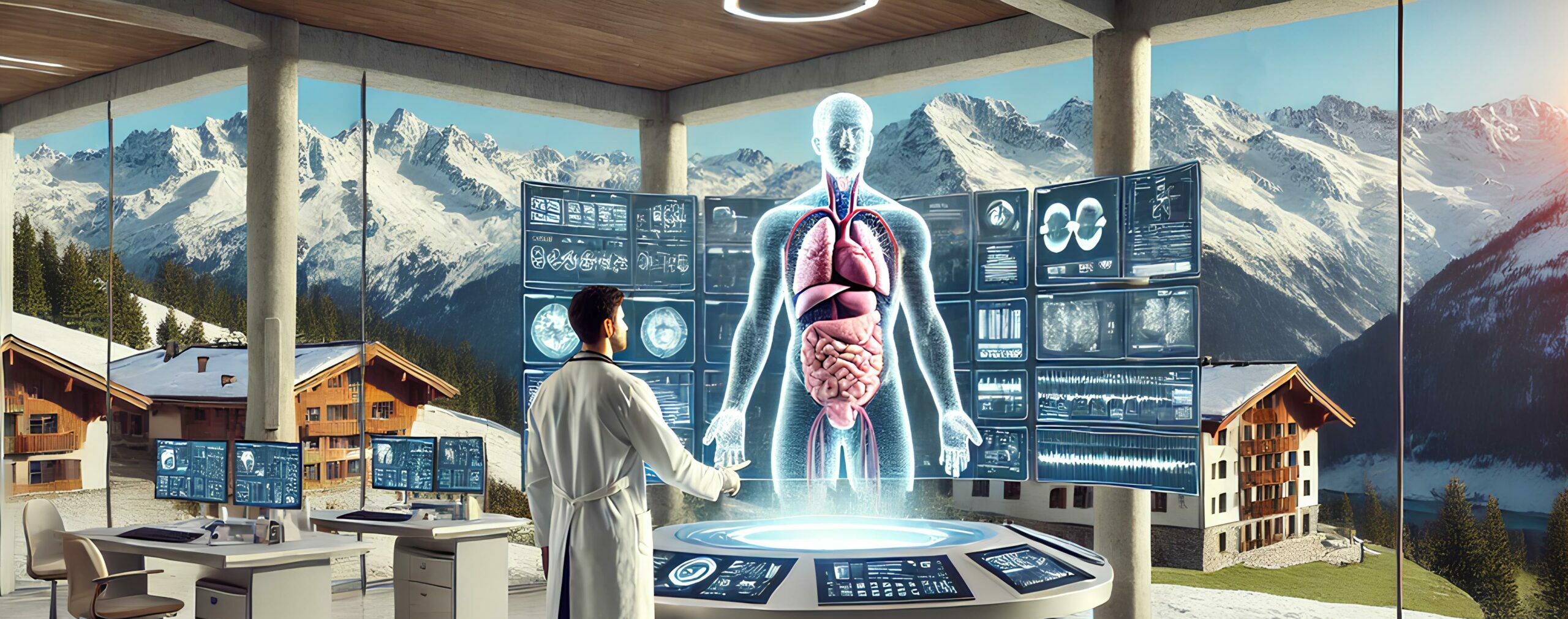 Alpine landscape with mountains and greenery